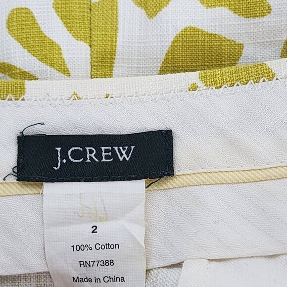 J. Crew Green Floral Sunburst Short Skirt Size 2 - Picture 5 of 8